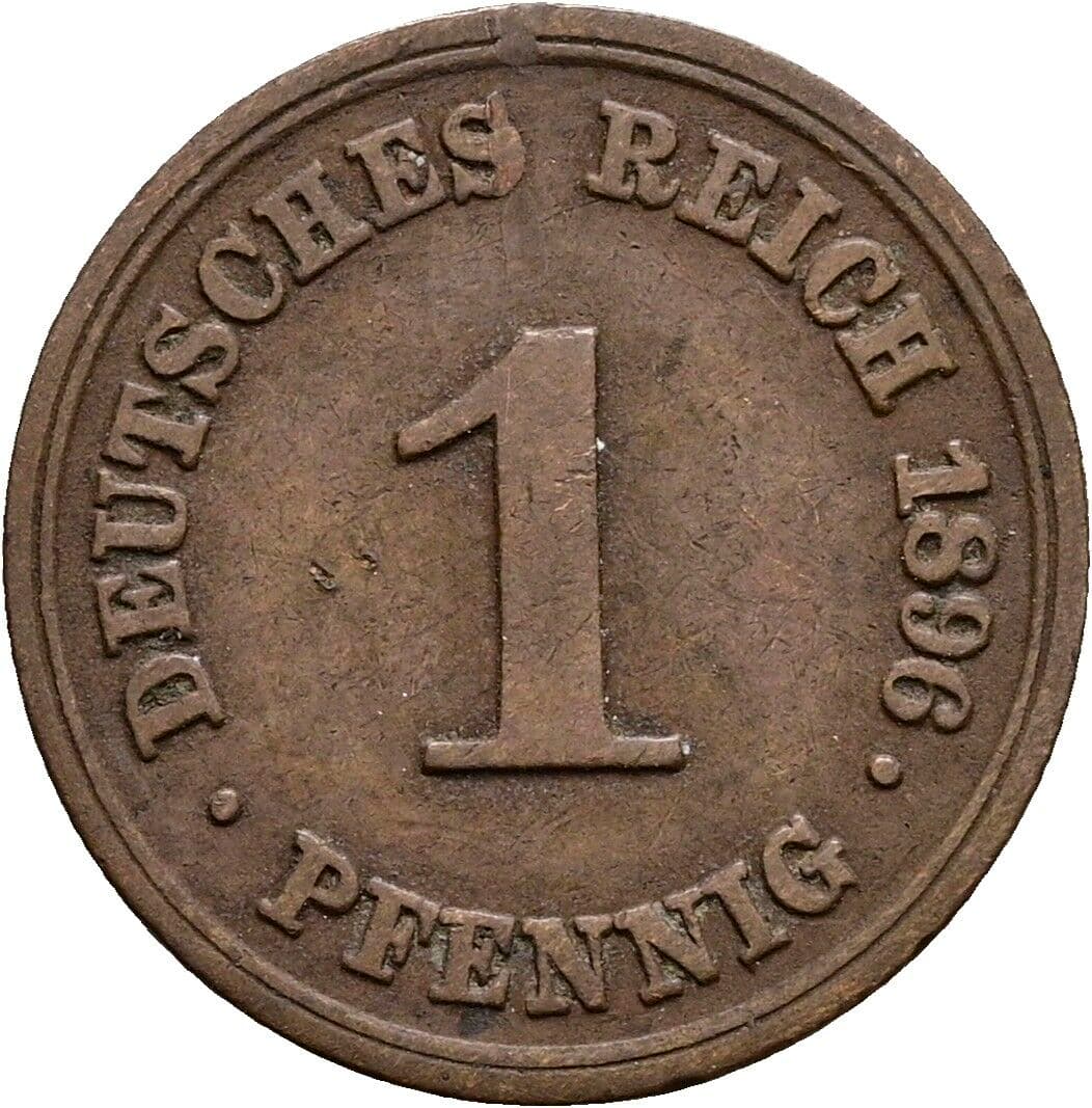 1 Pfennig 1896 F – Vorderseite