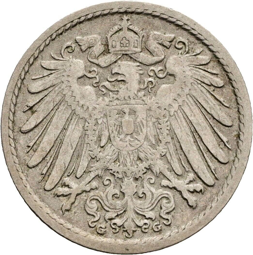 5 Pfennig 1902 G – Rückseite