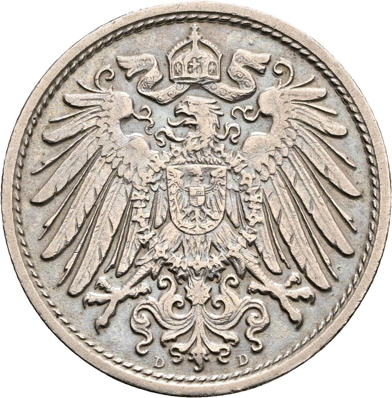 10 Pfennig 1912 D – Rückseite