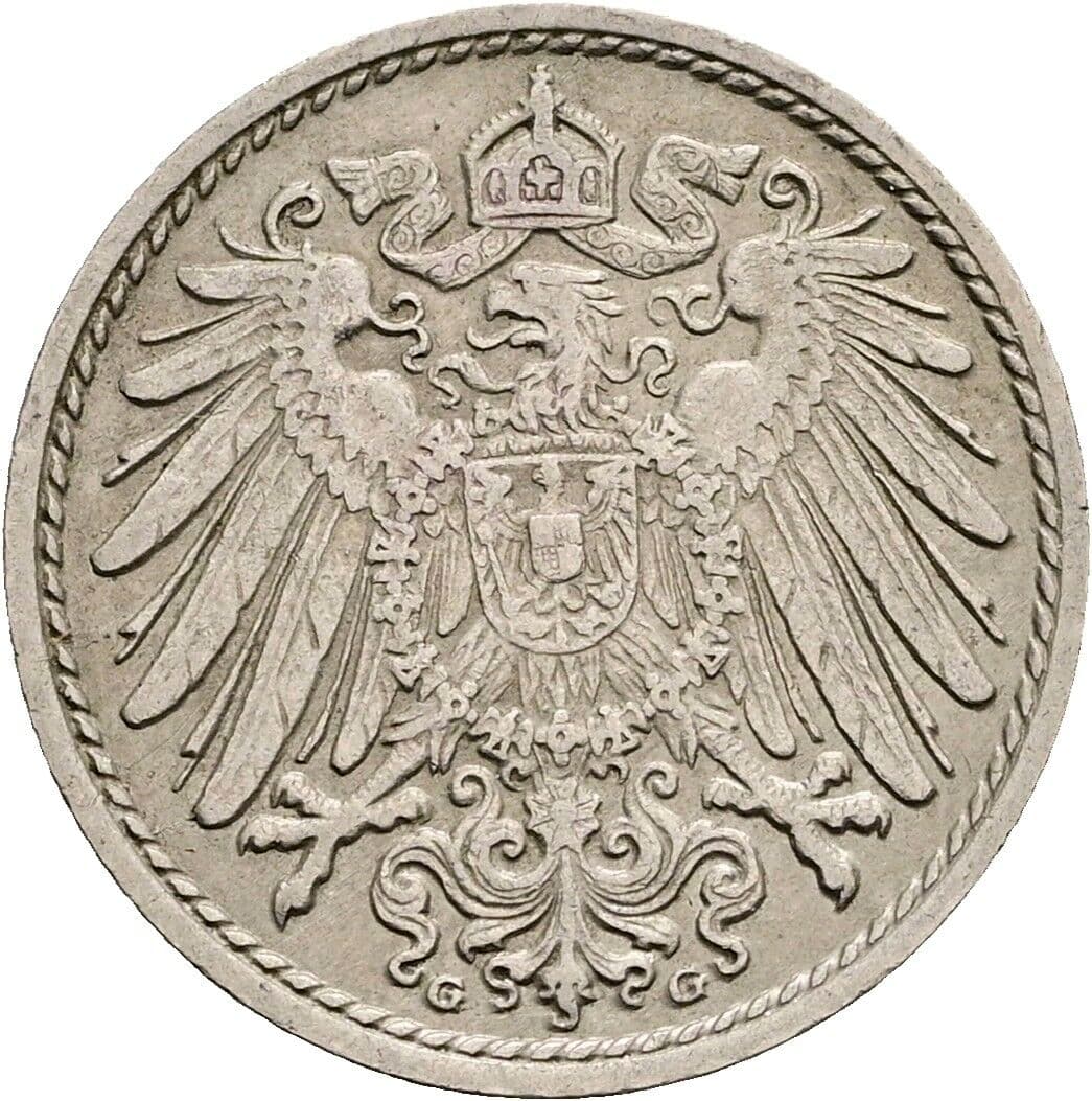 5 Pfennig 1913 G – Rückseite