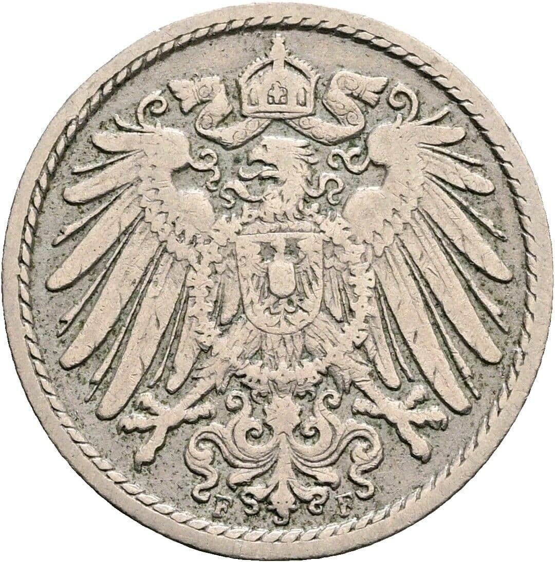 5 Pfennig 1899 F – Rückseite