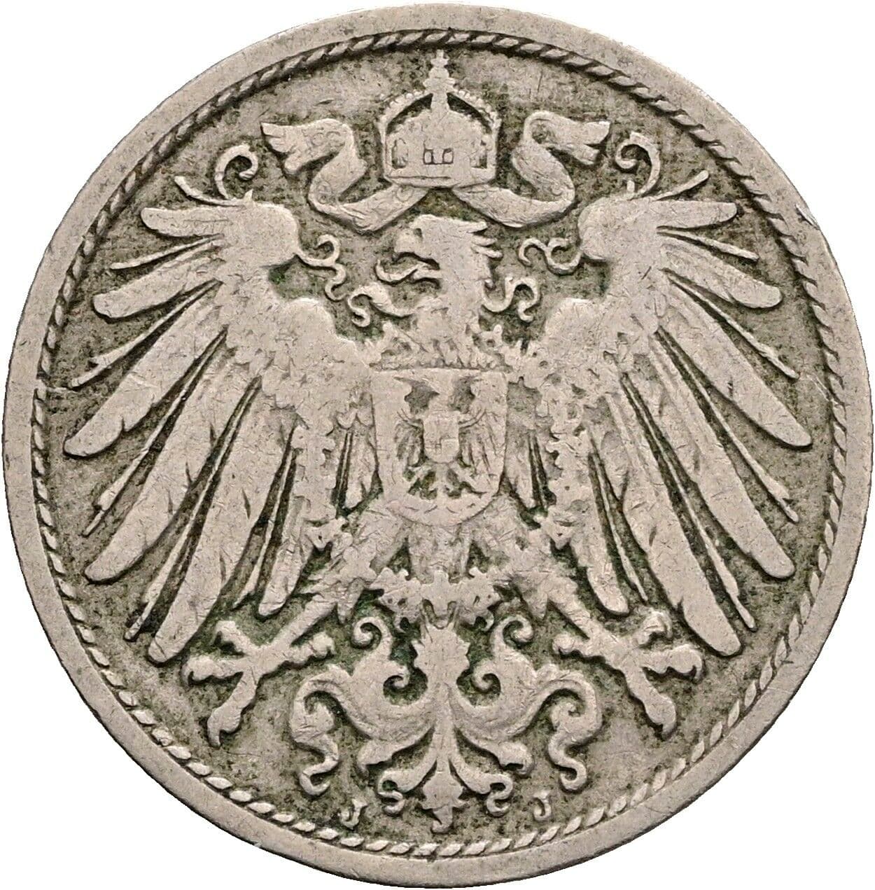 10 Pfennig 1896 J – Rückseite
