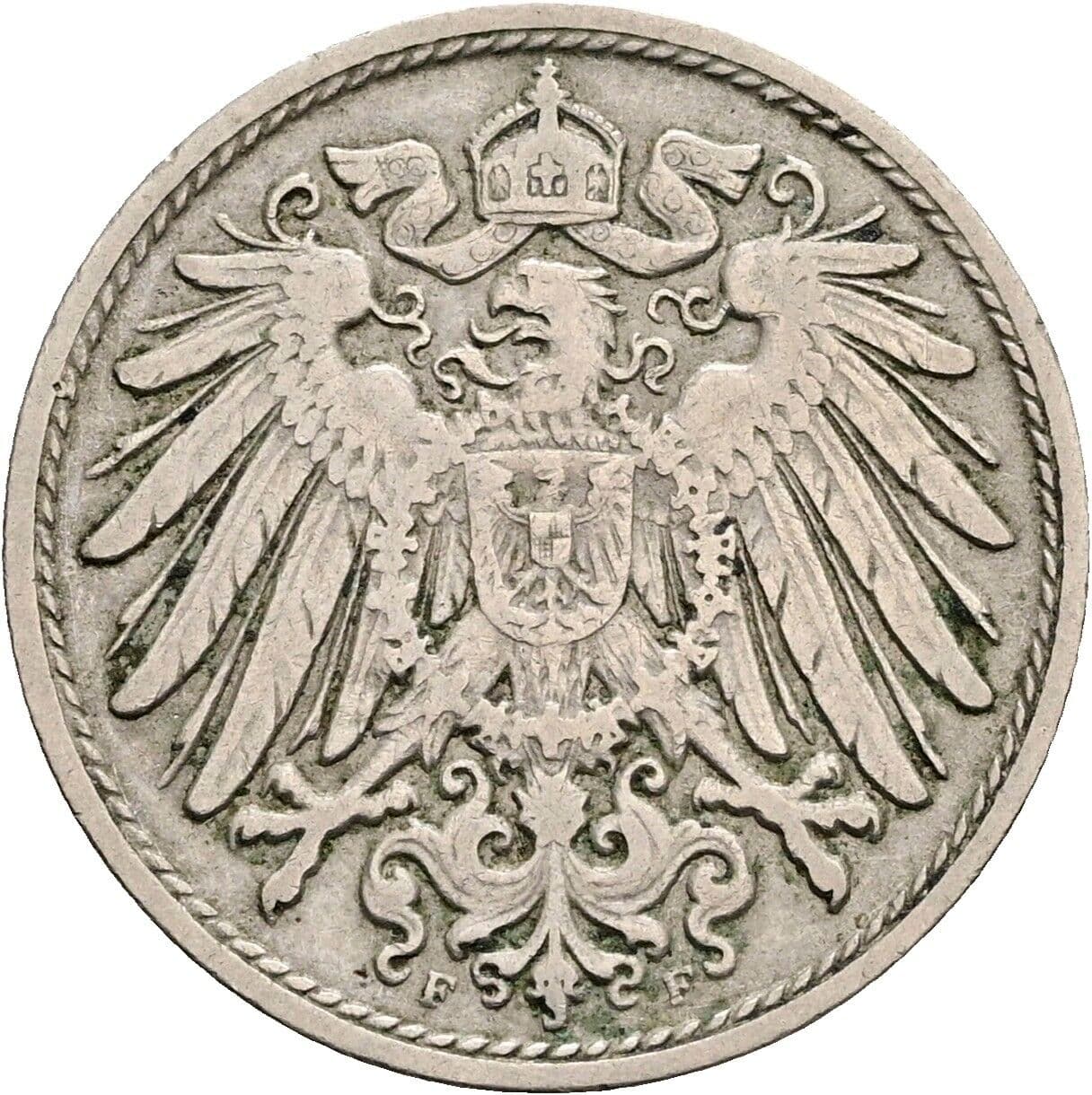 10 Pfennig 1908 F – Rückseite