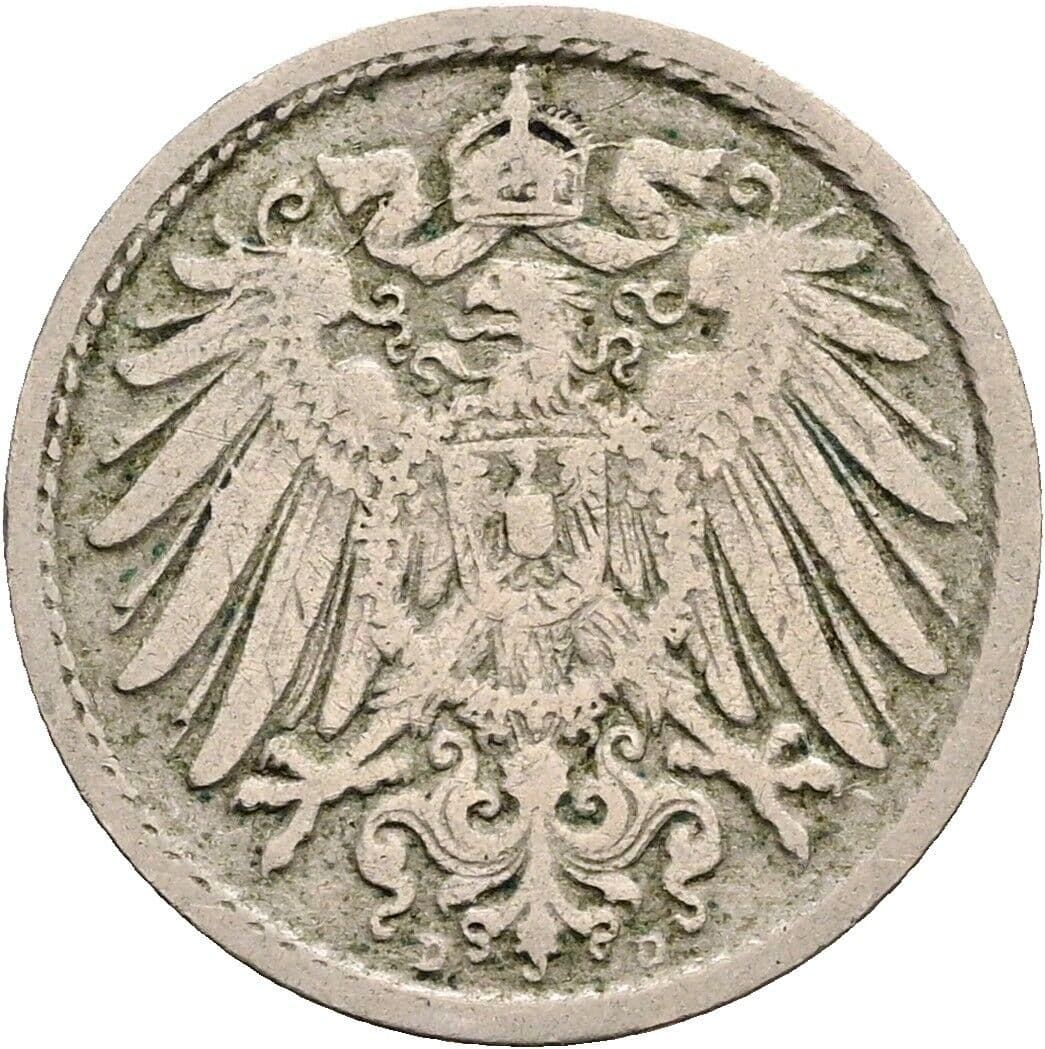 5 Pfennig 1900 D – Rückseite