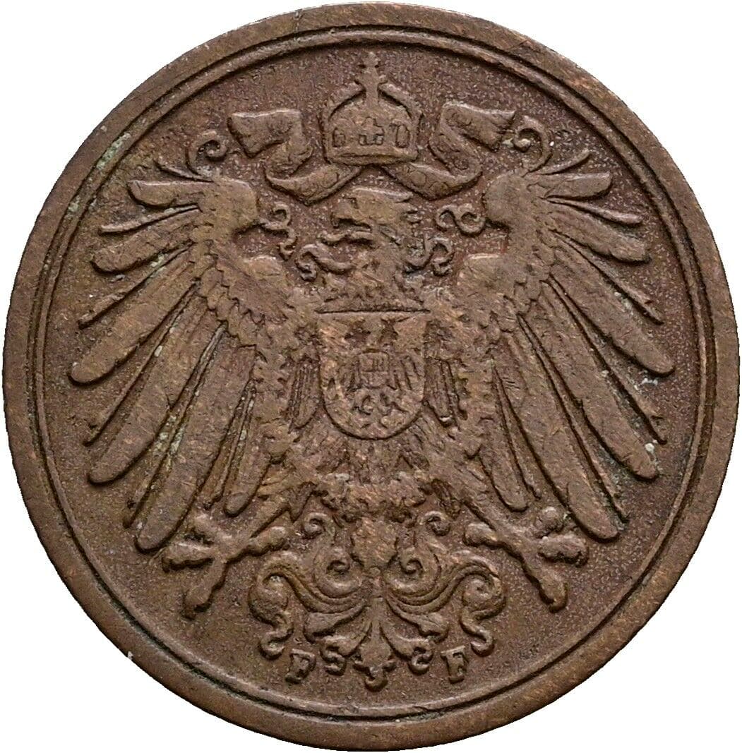 1 Pfennig 1896 F – Rückseite