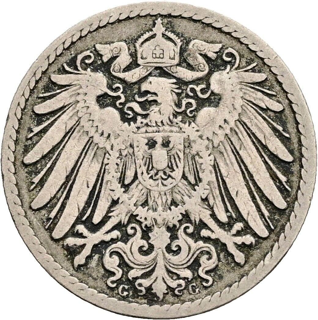 5 Pfennig 1894 G – Rückseite