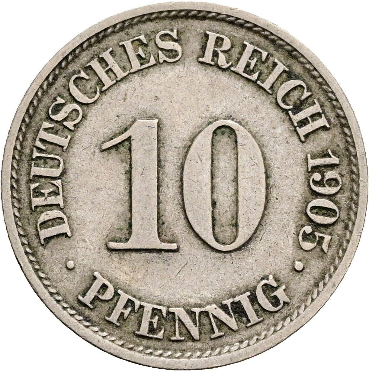 10 Pfennig 1905 A – Vorderseite