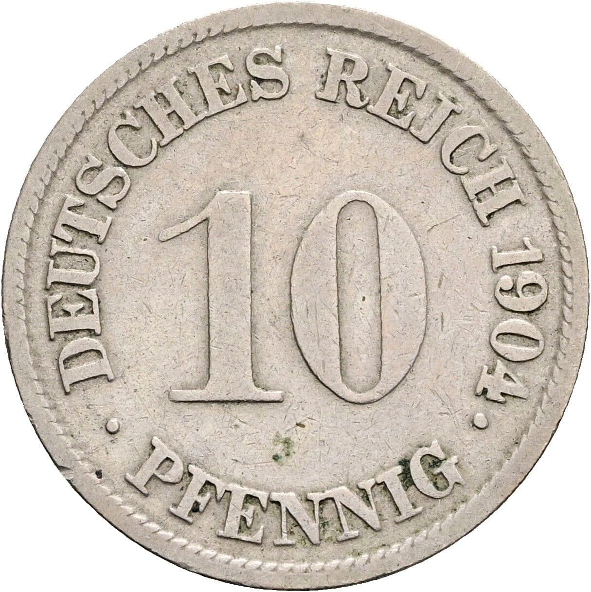 10 Pfennig 1904 G – Vorderseite