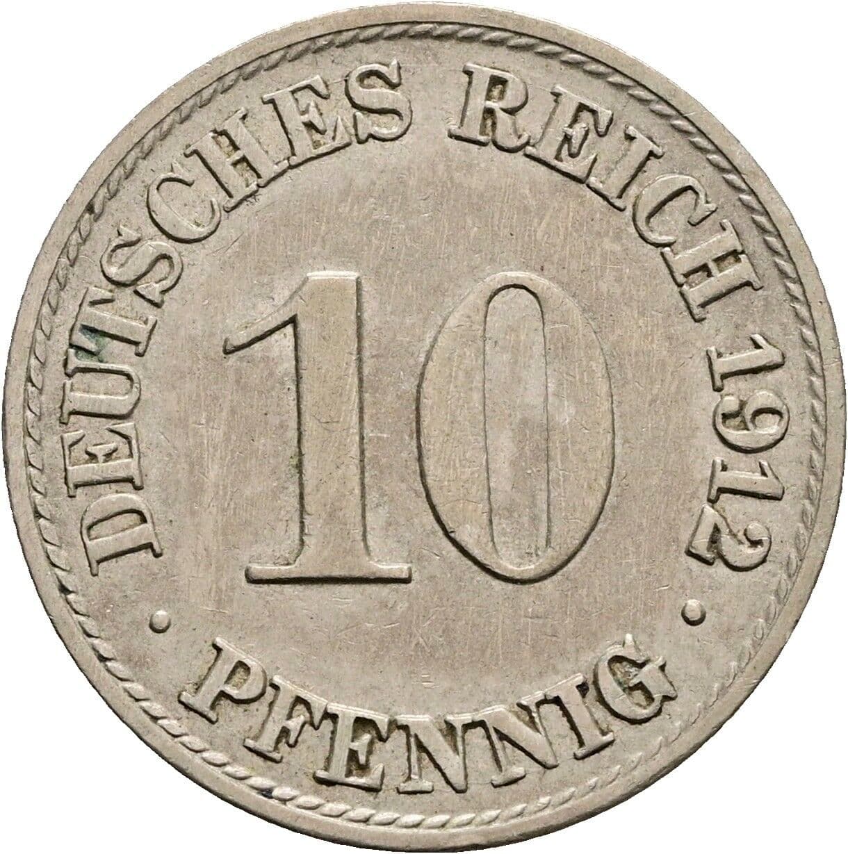 10 Pfennig 1912 A – Vorderseite