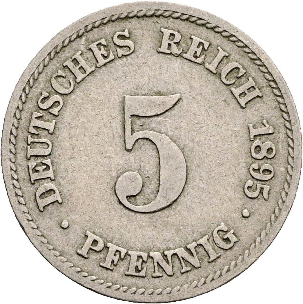 5 Pfennig 1895 F – Vorderseite