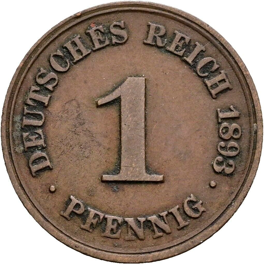 1 Pfennig 1893 F – Vorderseite