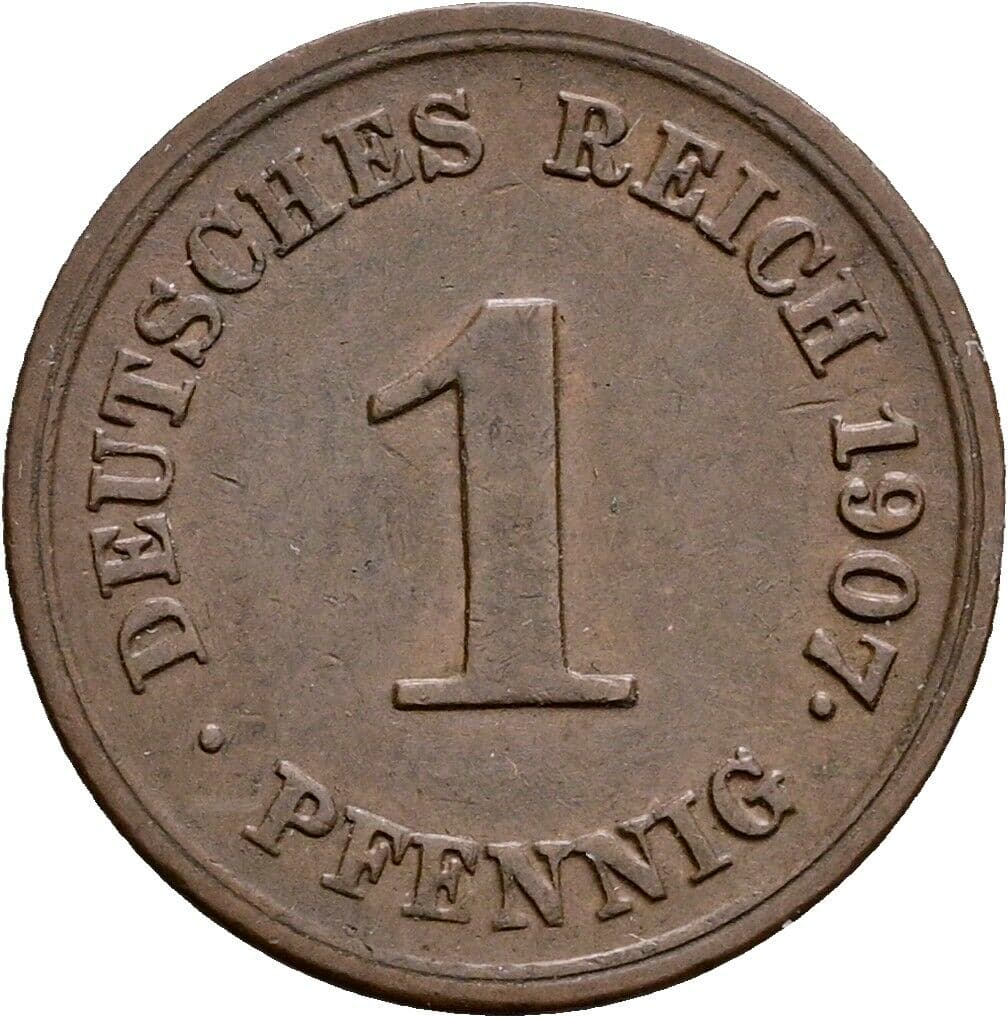1 Pfennig 1907 G – Vorderseite