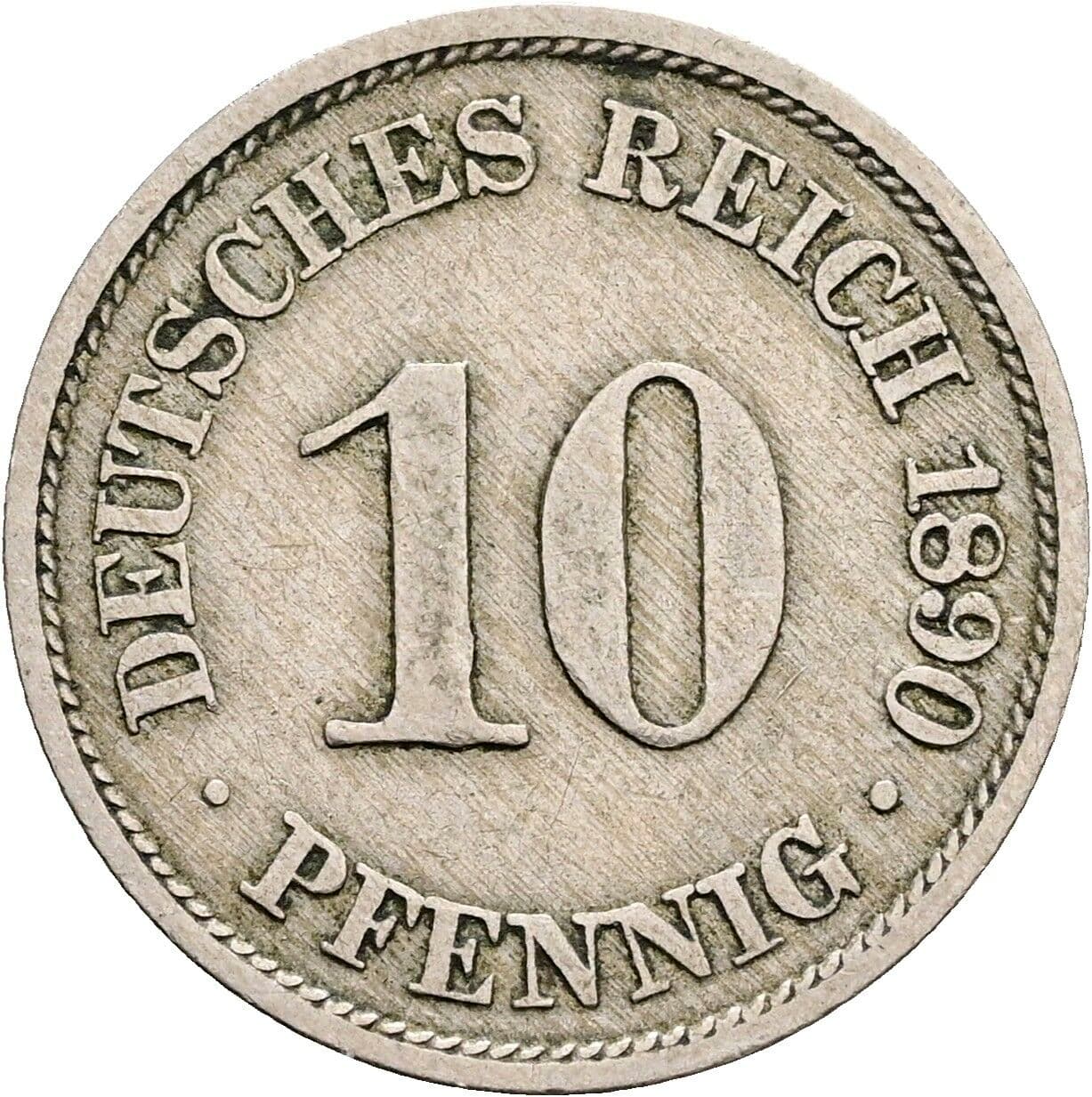 10 Pfennig 1890 A – Vorderseite