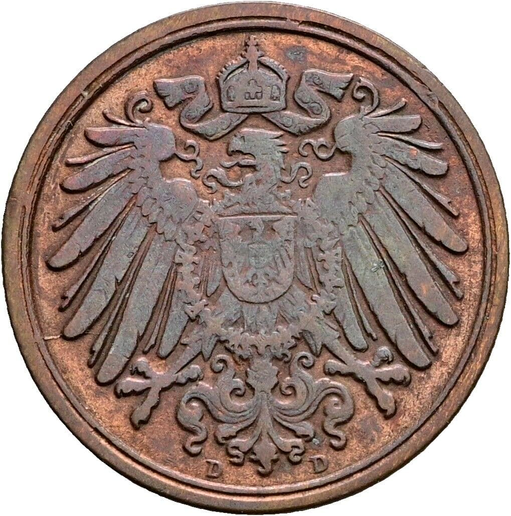 1 Pfennig 1907 D – Rückseite