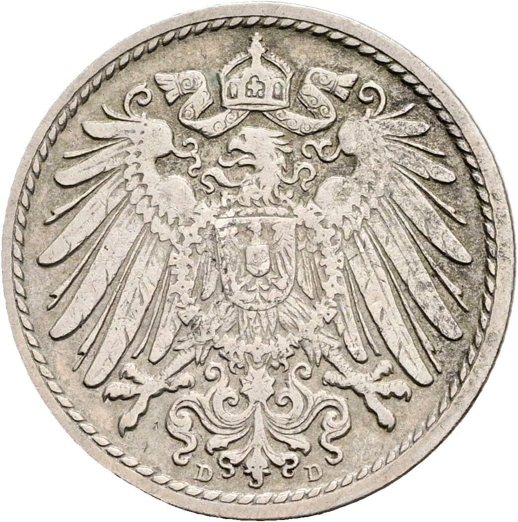 5 Pfennig 1894 D – Rückseite