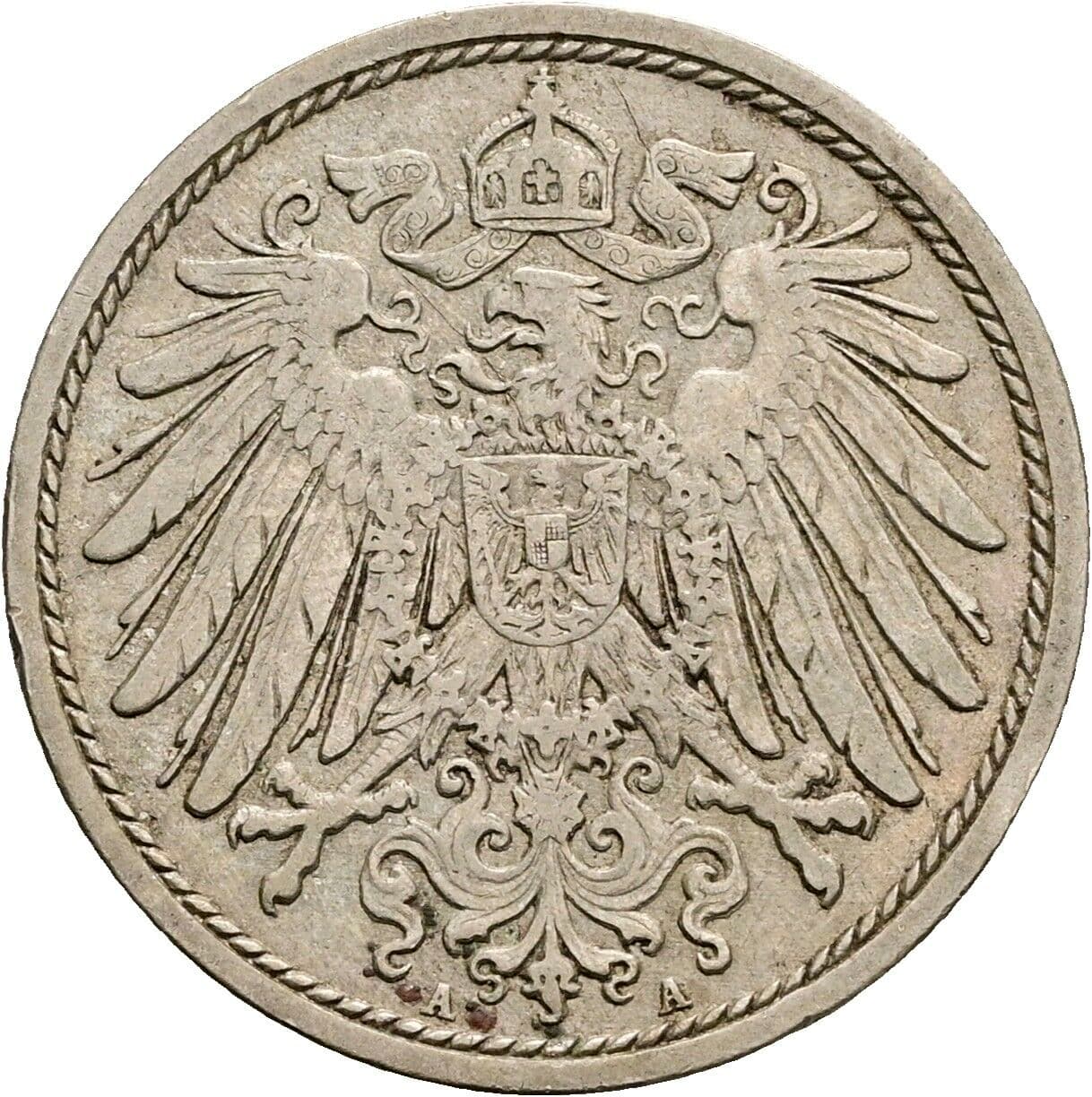 10 Pfennig 1907 A – Rückseite
