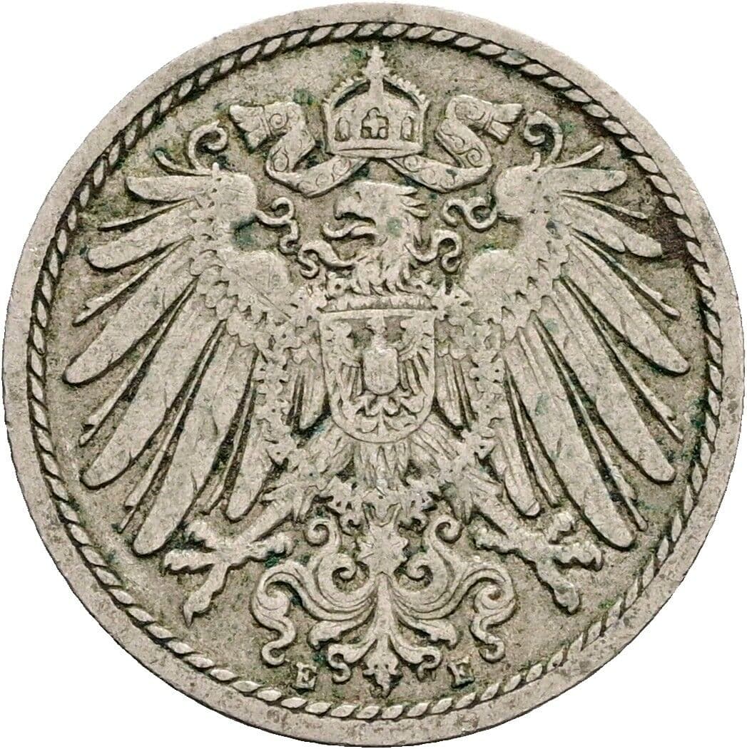 5 Pfennig 1897 E – Rückseite
