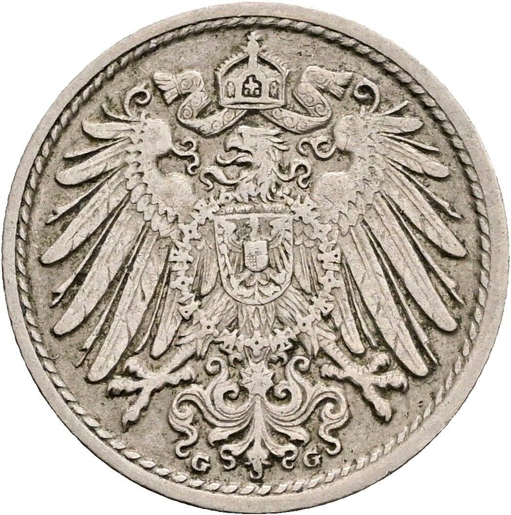 5 Pfennig 1906 G – Rückseite