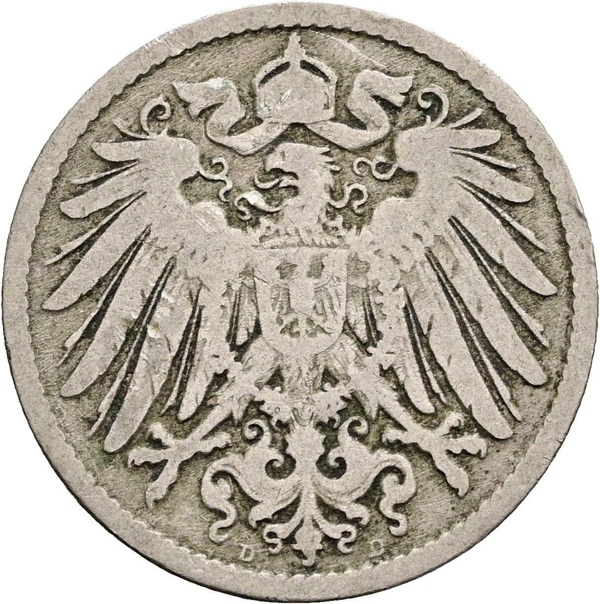 10 Pfennig 1891 D – Rückseite