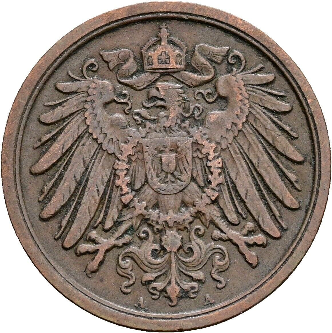 2 Pfennig 1910 A – Rückseite