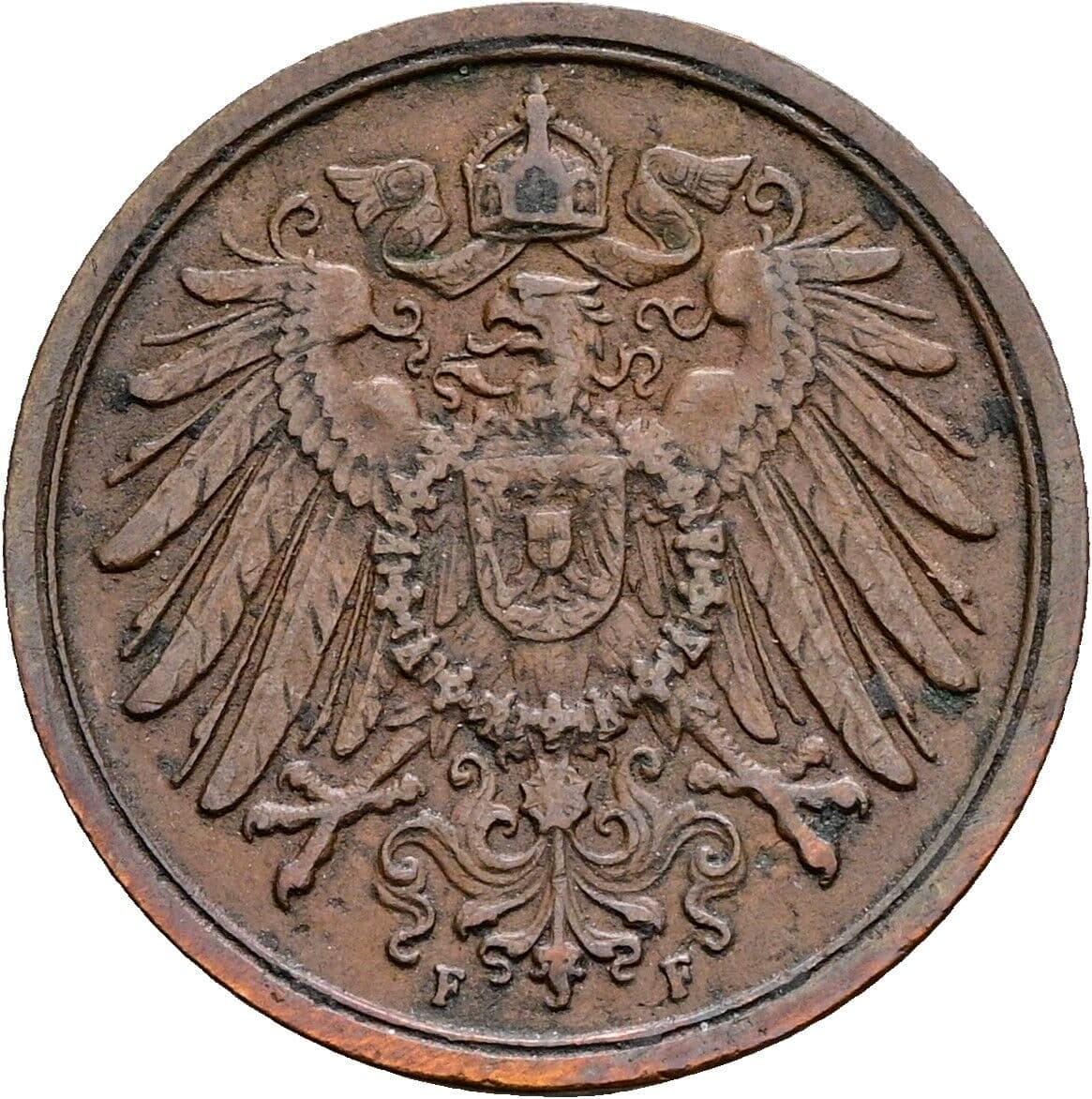 2 Pfennig 1911 F – Rückseite