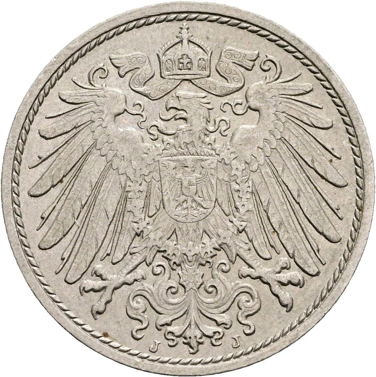 10 Pfennig 1915 J – Rückseite