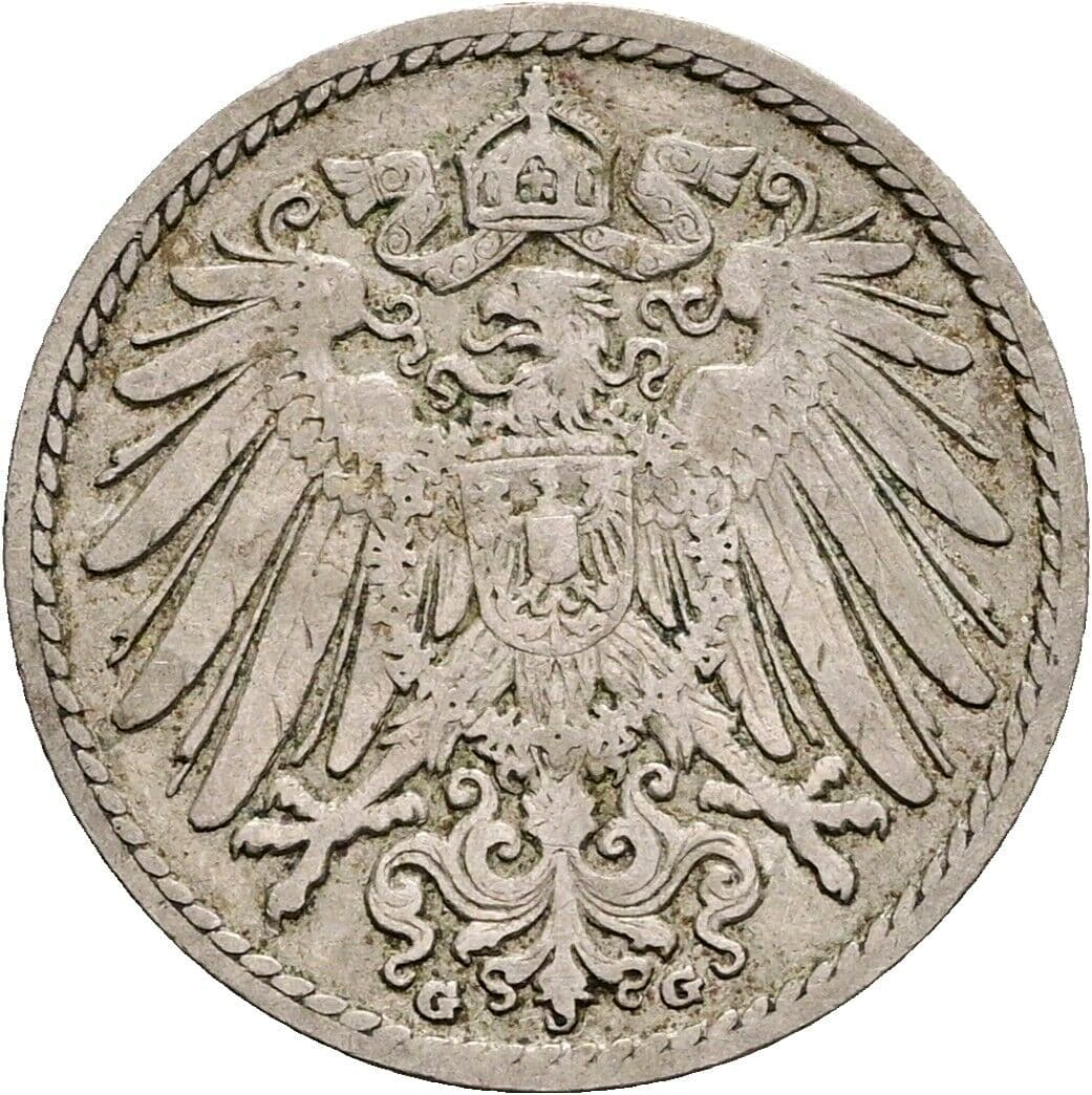 5 Pfennig 1899 G – Rückseite