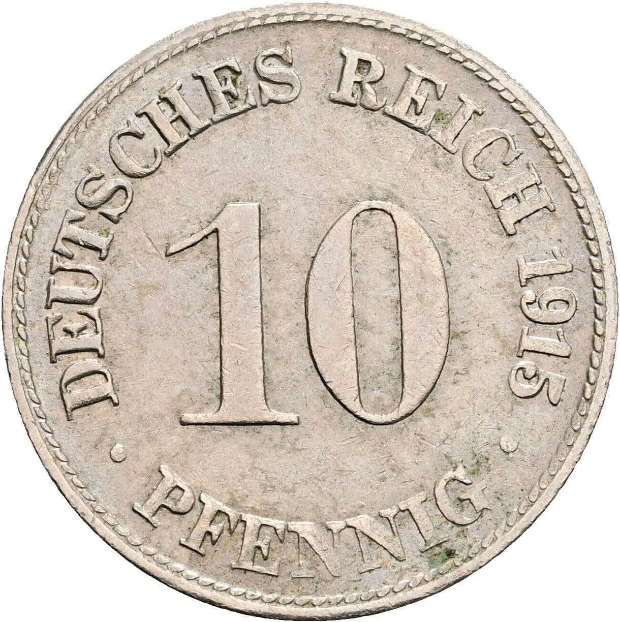 10 Pfennig 1915 D – Vorderseite