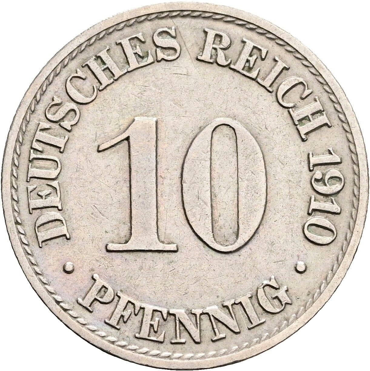 10 Pfennig 1910 A – Vorderseite