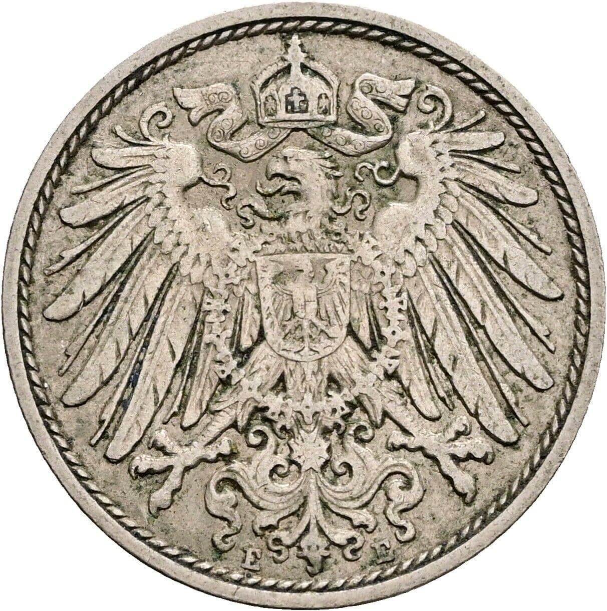 10 Pfennig 1907 E – Rückseite