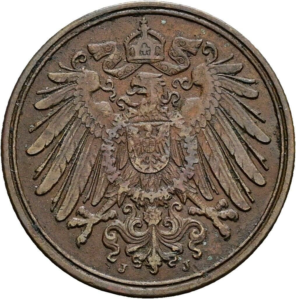 1 Pfennig 1907 J – Rückseite