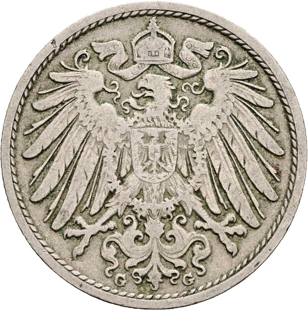 10 Pfennig 1905 G – Rückseite