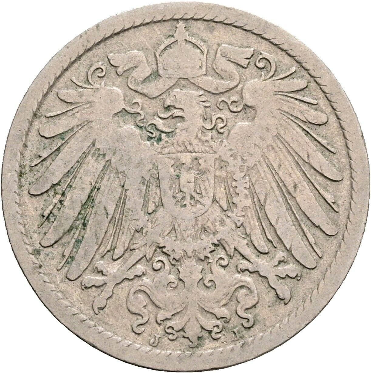 10 Pfennig 1898 J – Rückseite
