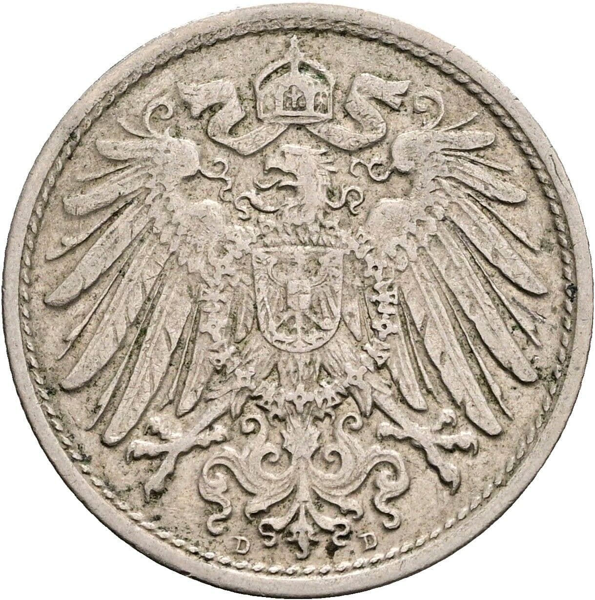 10 Pfennig 1916 D – Rückseite