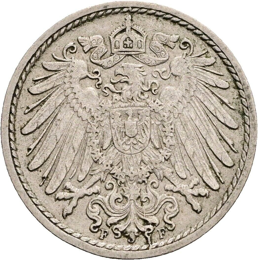 5 Pfennig 1906 F – Rückseite