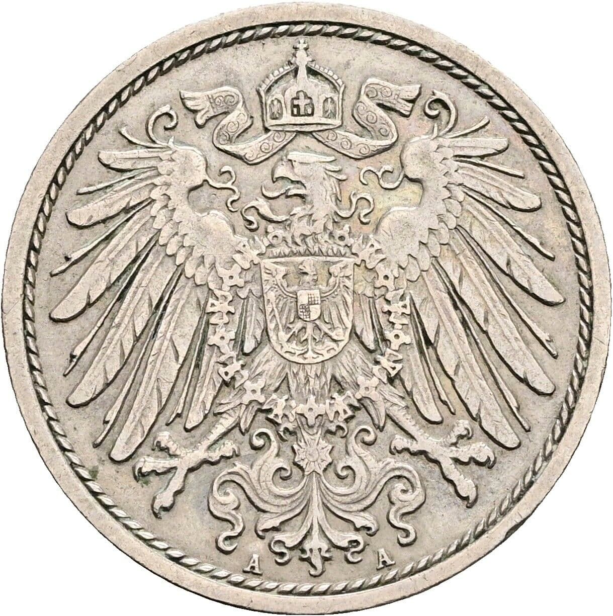 10 Pfennig 1910 A – Rückseite
