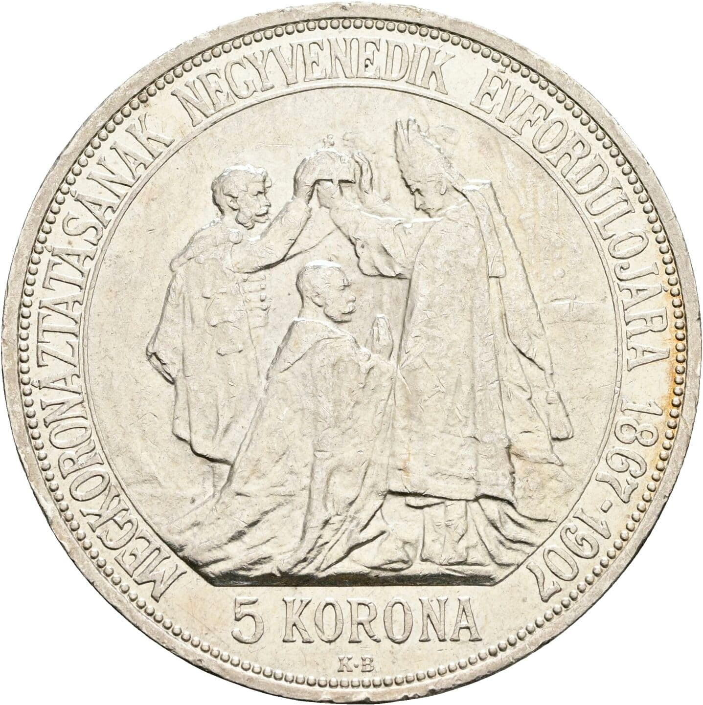 5 Korona Franz Joseph I. 1848-1916 1907 KB, Kremnitz – Rückseite