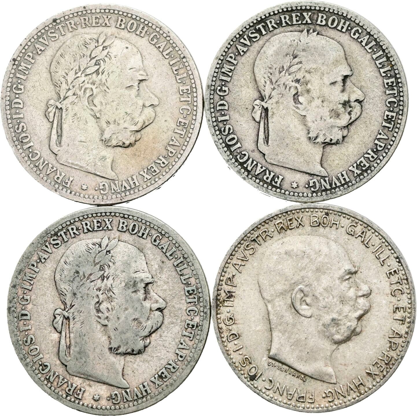 Lot 4 Stück 1 Krone