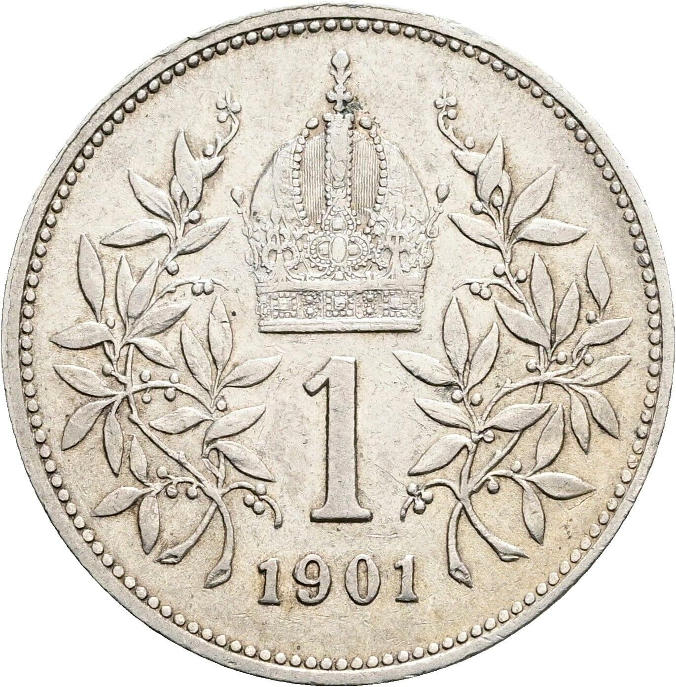 1 Krone Franz Joseph I. 1848-1916 1901 – Rückseite