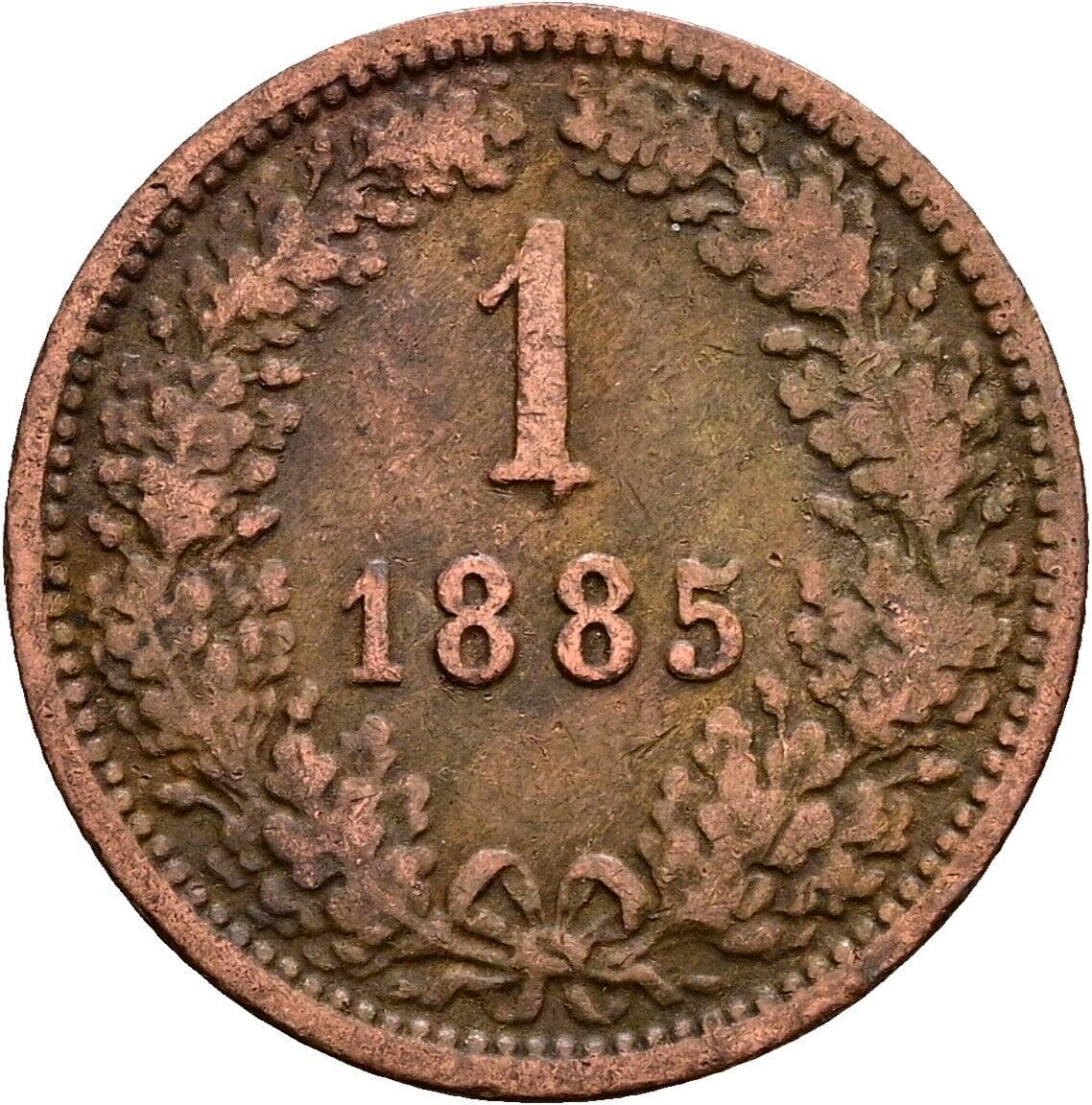 1 Kreuzer Franz Joseph I. 1848-1916 1885 – Vorderseite