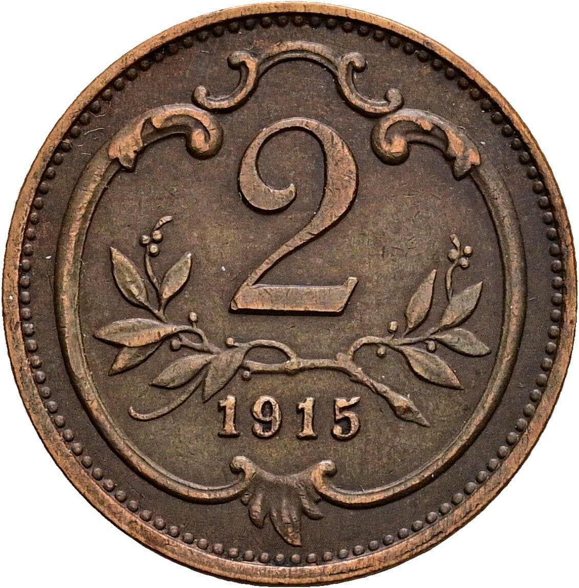 2 Heller Franz Joseph I. 1848-1916 1915 – Vorderseite