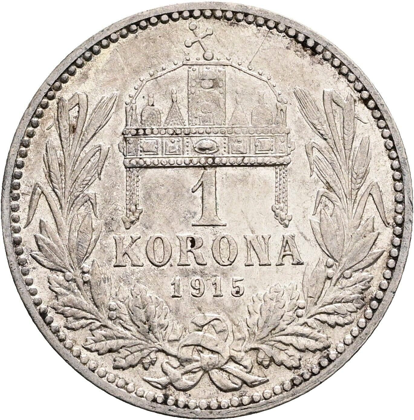1 Korona Franz Joseph I. 1848-1916 1915 KB, Kremnitz – Rückseite