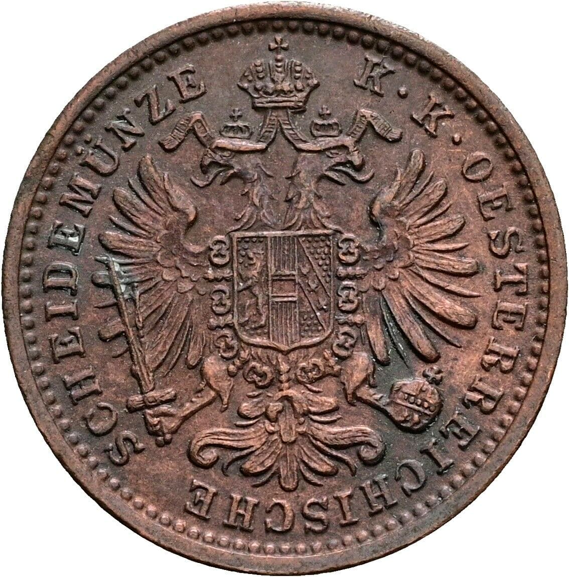 1 Kreuzer Franz Joseph I. 1848-1916 1891 – Rückseite