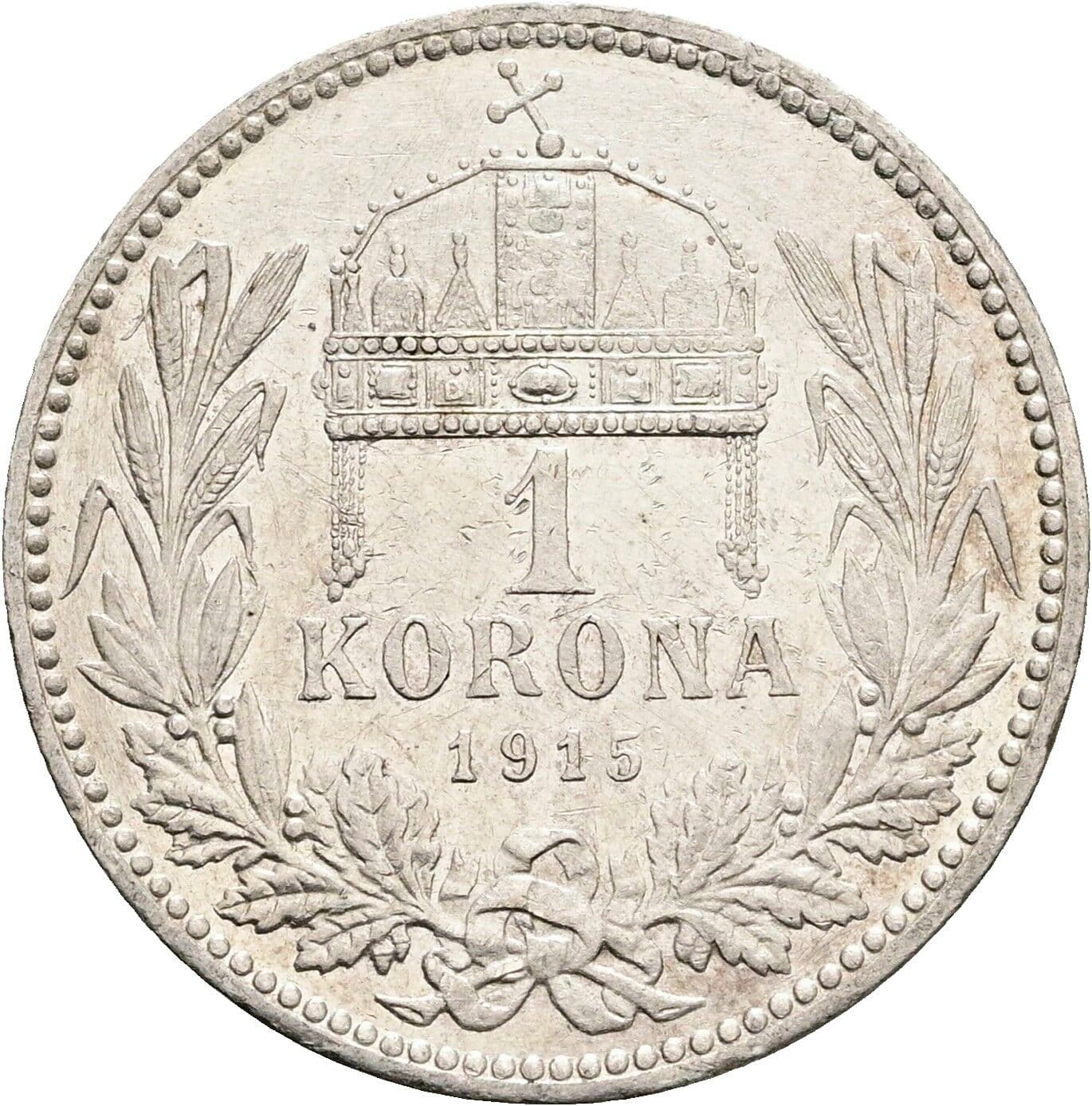 1 Korona Franz Joseph I. 1848-1916 1915 KB, Kremnitz – Rückseite