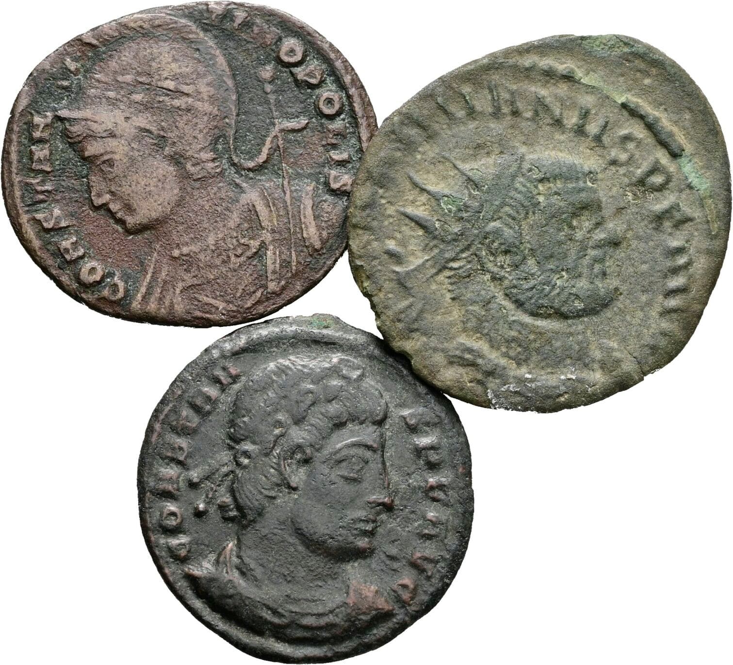 Lot mit 3 Stück AE Münzen