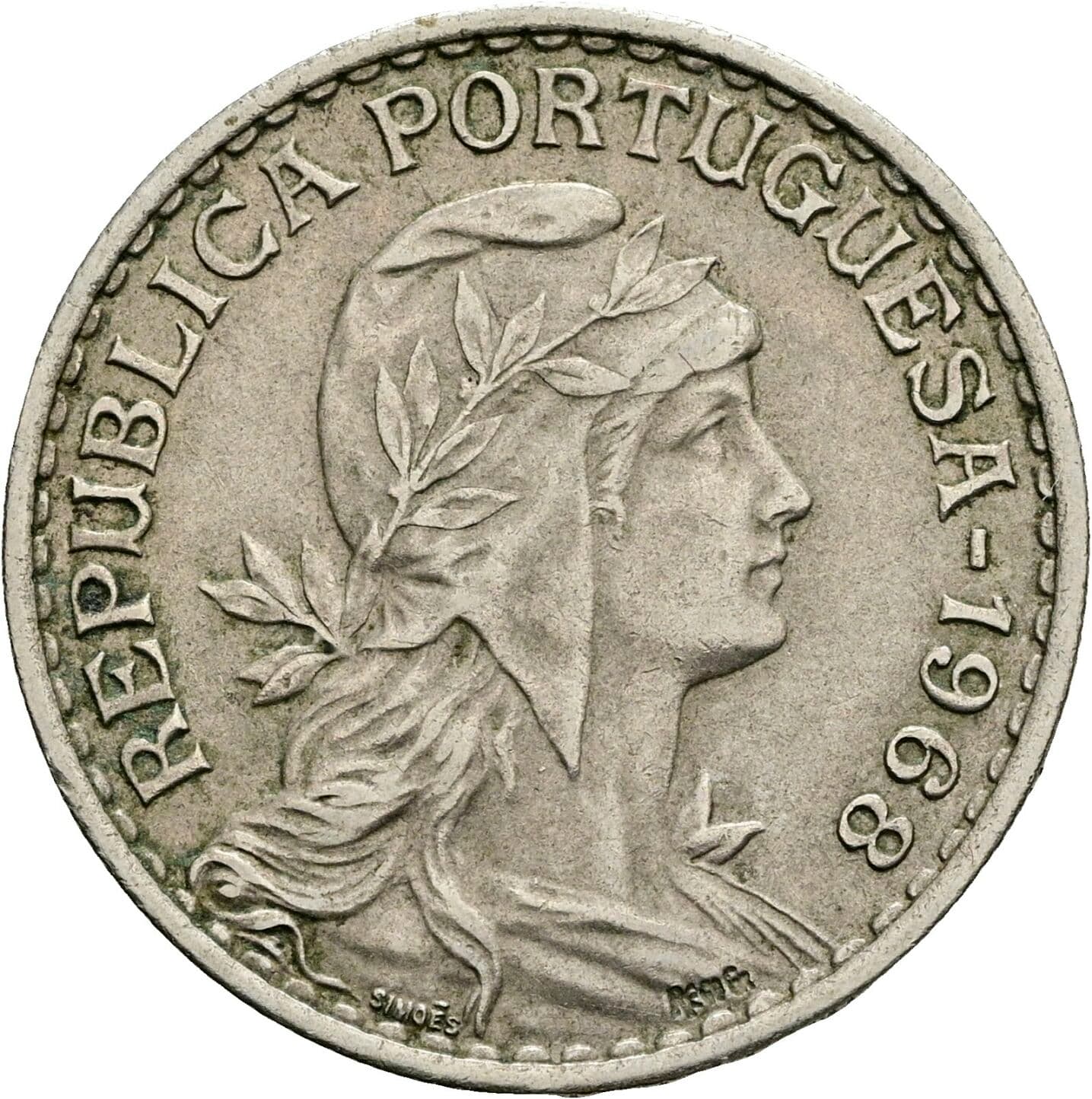1 Escudo 1968 – Vorderseite