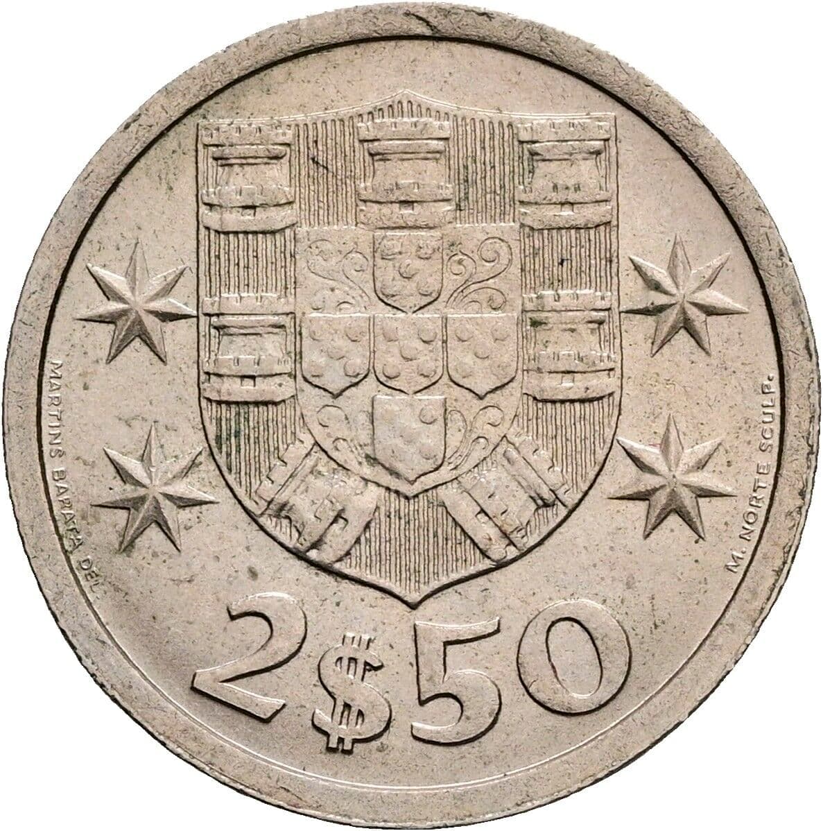 2 1/2 Escudos 1969 – Vorderseite