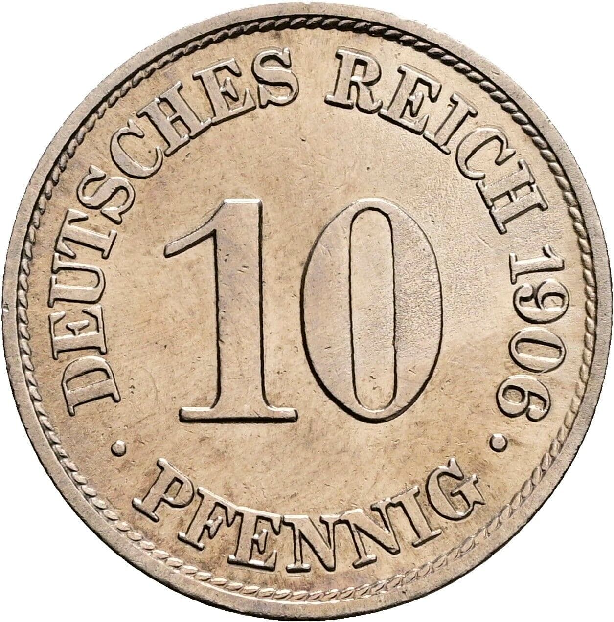 10 Pfennig 1906 A – Vorderseite