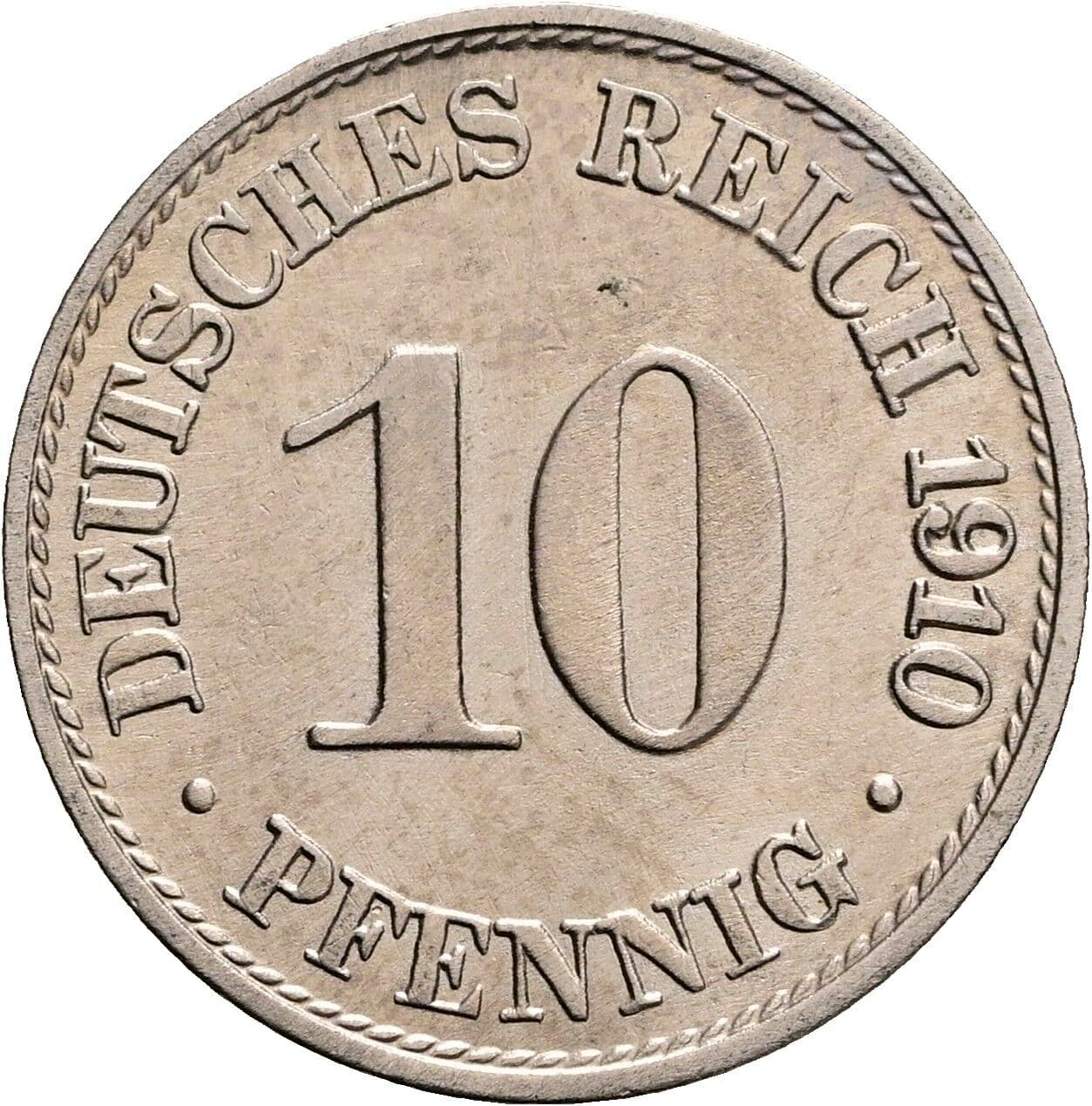 10 Pfennig 1910 A – Vorderseite