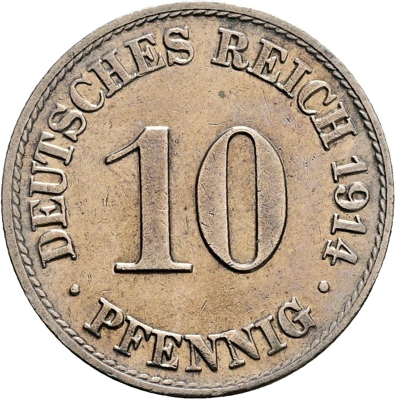 10 Pfennig 1914 A – Vorderseite